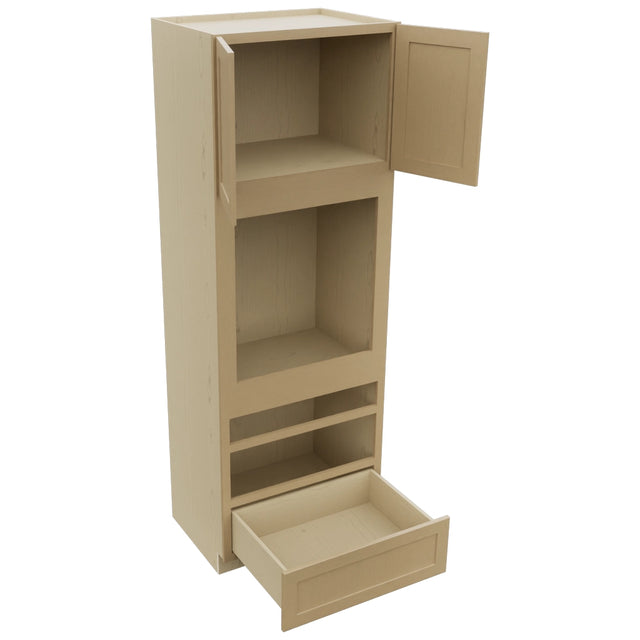 Fabuwood Galaxy Natural Oak OC3396D Tall Oven Cabinet Double, Open View