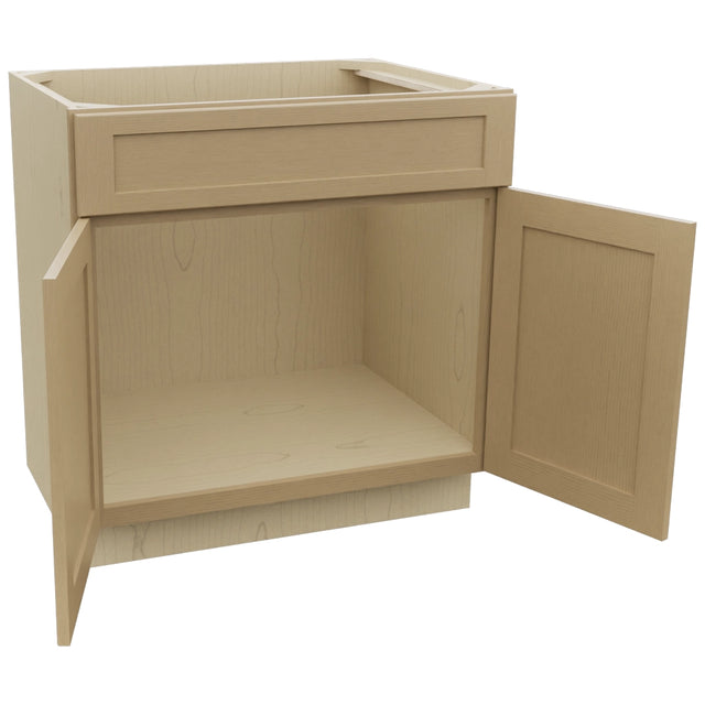 Fabuwood Galaxy Natural Oak SB33SDF Base Sink Cabinet, Open View