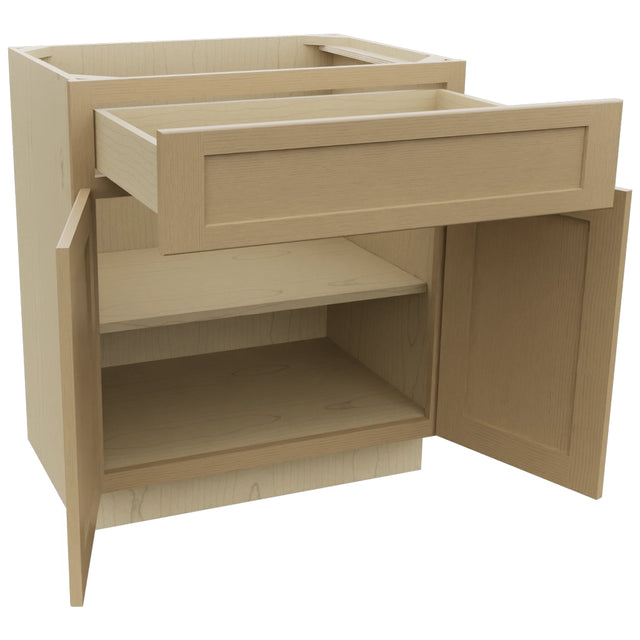Fabuwood Galaxy Natural Oak VB30-34 Vanity Base Standard Cabinet, Open View