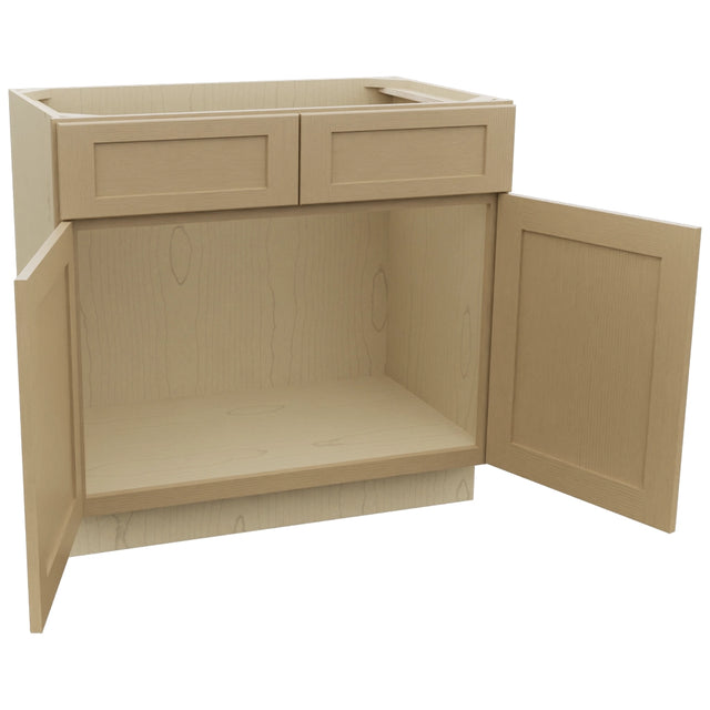 Fabuwood Galaxy Natural Oak VSB36-34 Vanity Sink Cabinet, Open View