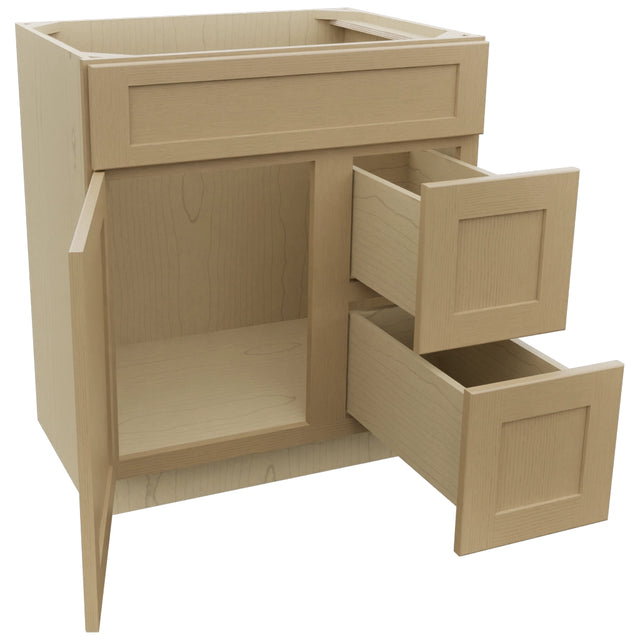 Fabuwood Galaxy Natural Oak VSD30DR Vanity Combo Cabinet, Open View