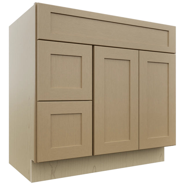 Fabuwood Galaxy Natural Oak VSD36DL Vanity Combo Cabinet, Front View