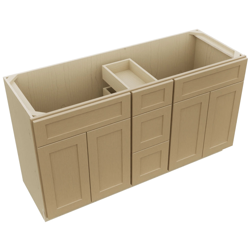 Fabuwood Galaxy Natural Oak VSD60DOUBLE Vanity Combo Cabinet, Top View