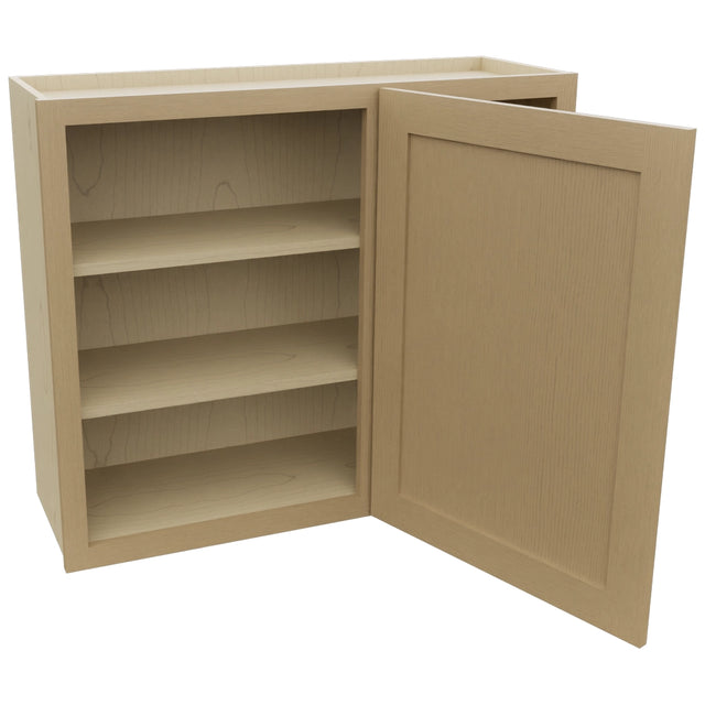 Fabuwood Galaxy Natural Oak WBC3630 Wall Corner Blind Cabinet, Open View