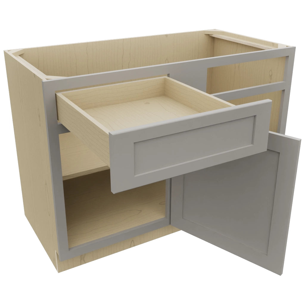 Fabuwood Galaxy Nickel BLB48/51 Base Corner Blind Cabinet, Open View