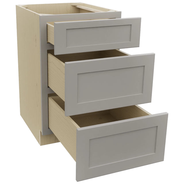 Fabuwood Galaxy Nickel DB21 Base 3 Drawers Cabinet, Open View