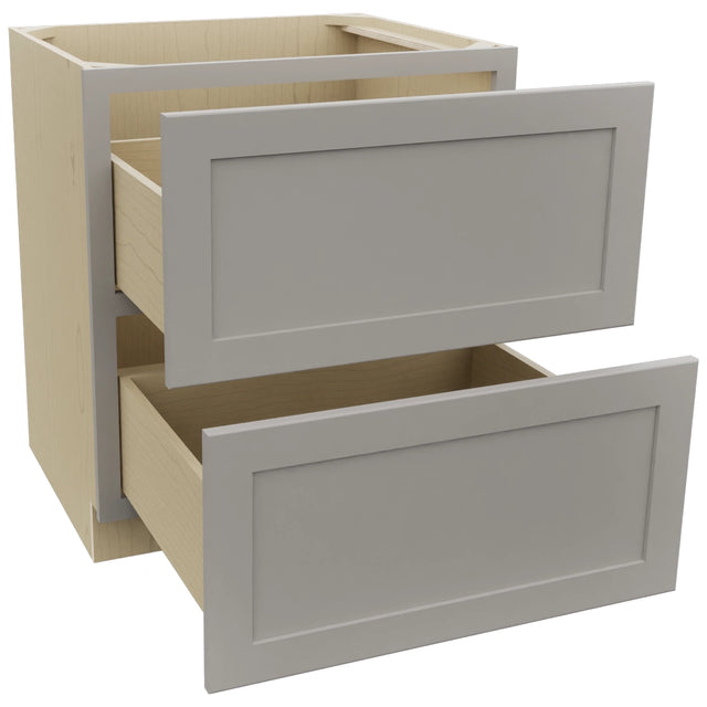 Fabuwood Galaxy Nickel DB30-2 Base 2 Drawers Cabinet, Open View