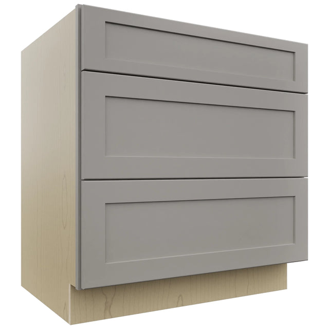 Fabuwood Galaxy Nickel DB33 Base 3 Drawers Cabinet, Front View