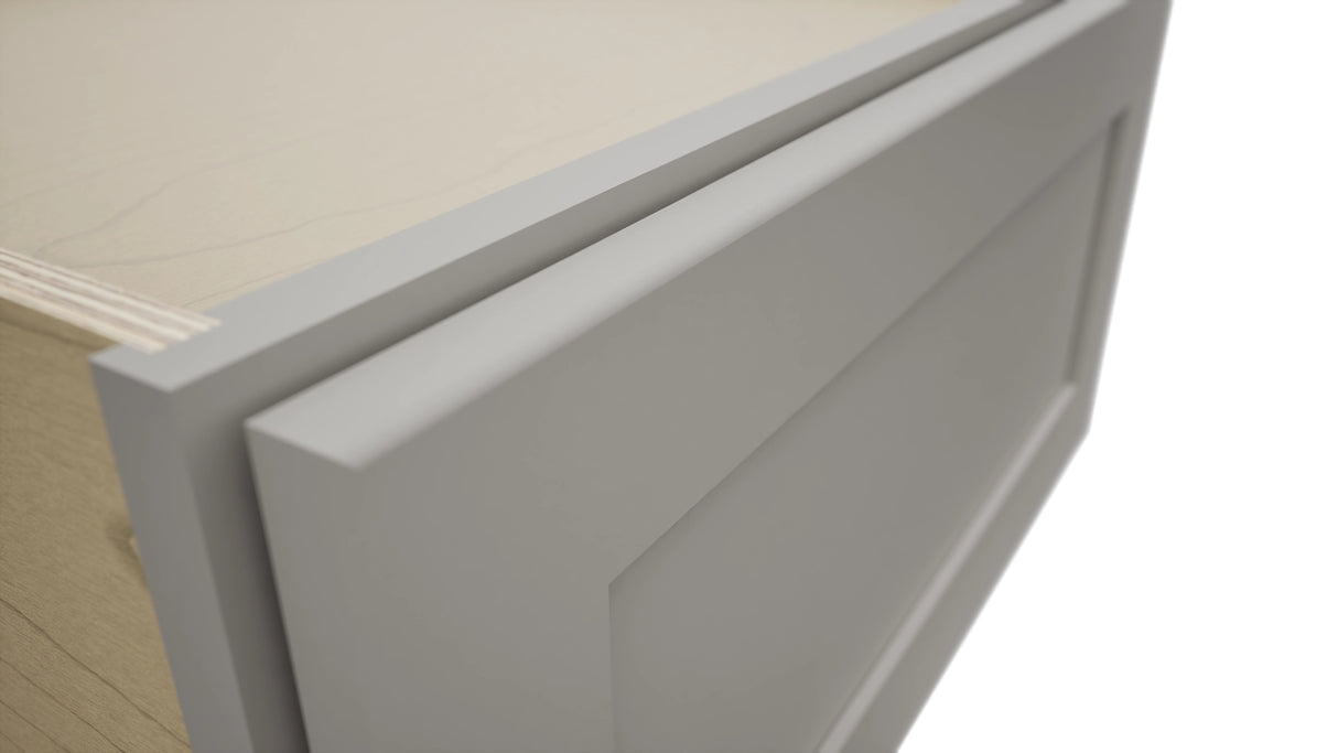 Fabuwood Galaxy Nickel DBS24 Base Bench Seat Cabinet, Detail View