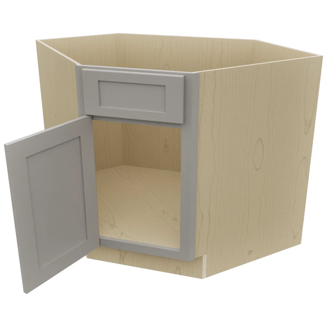 Fabuwood Galaxy Nickel DSB36 Base Corner Diagonal Sink Cabinet, Open View