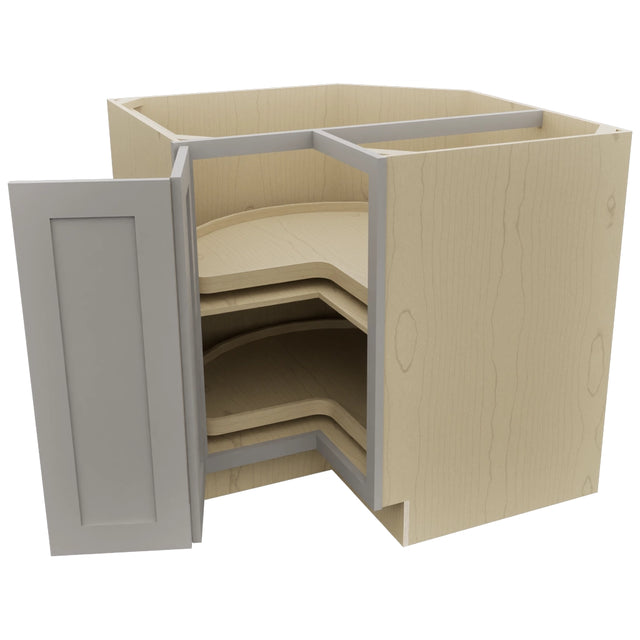 Fabuwood Galaxy Nickel LSB36 Base Corner Lazy Susan Cabinet, Open View