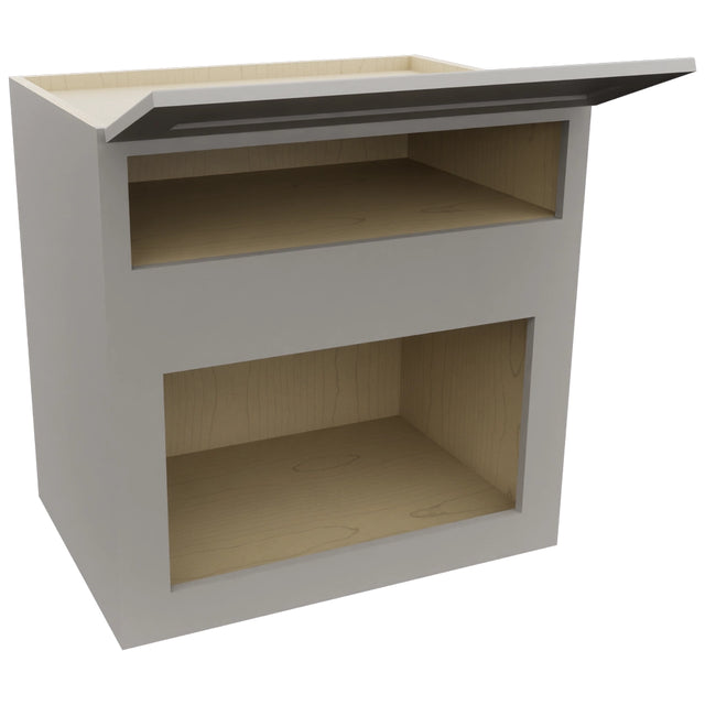 Fabuwood Galaxy Nickel MC303021 Wall Microwave Cabinet, Open View