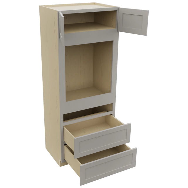 Fabuwood Galaxy Nickel OC3384C Tall Oven Cabinet Combo, Open View