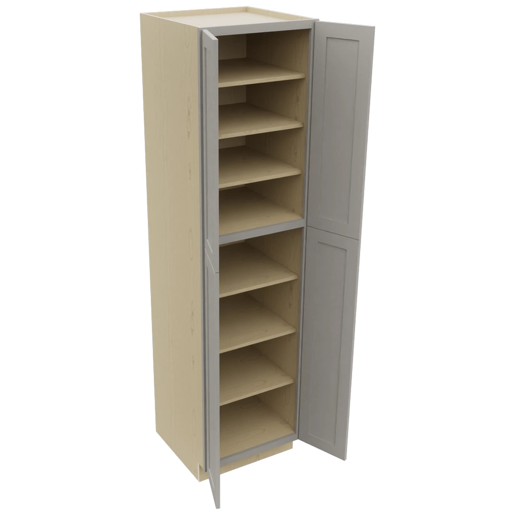 Fabuwood Galaxy Nickel TP242493 Tall Pantry Cabinet, Open View