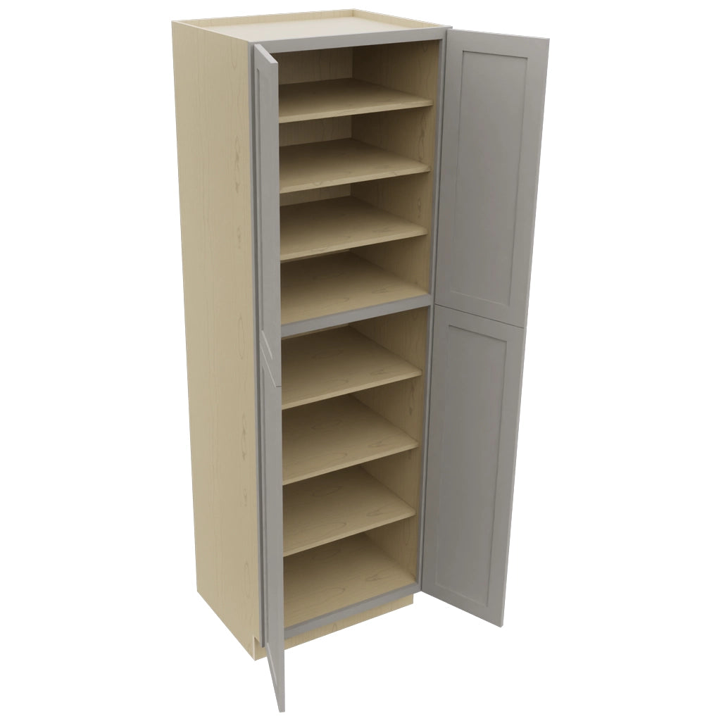 Fabuwood Galaxy Nickel TP302493 Tall Pantry Cabinet, Open View