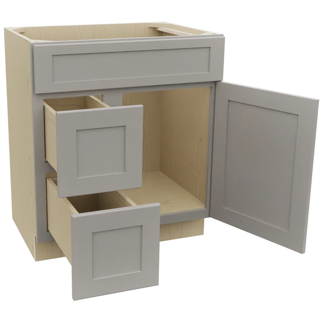 Fabuwood Galaxy Nickel VSD36DL Vanity Combo Cabinet, Open View
