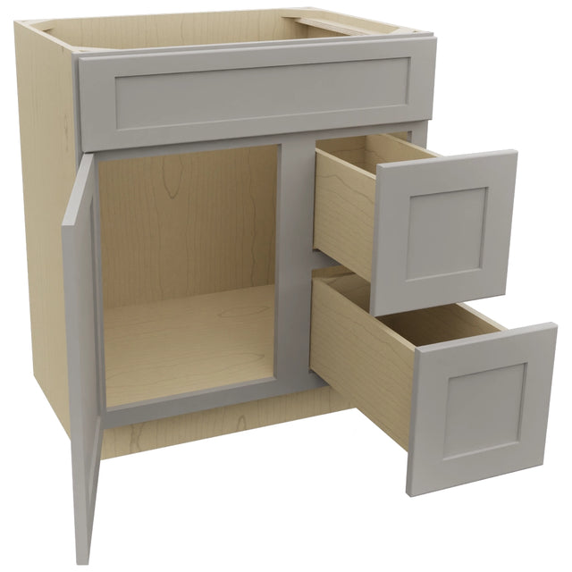 Fabuwood Galaxy Nickel VSD36DR Vanity Combo Cabinet, Open View