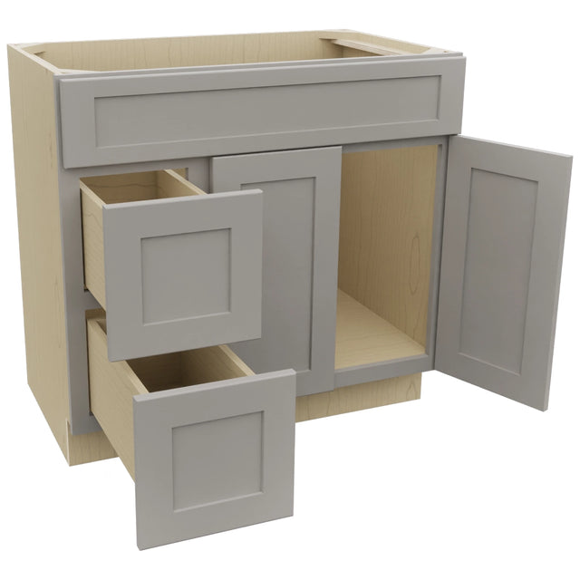 Fabuwood Galaxy Nickel VSD42 Vanity Combo Cabinet, Open View