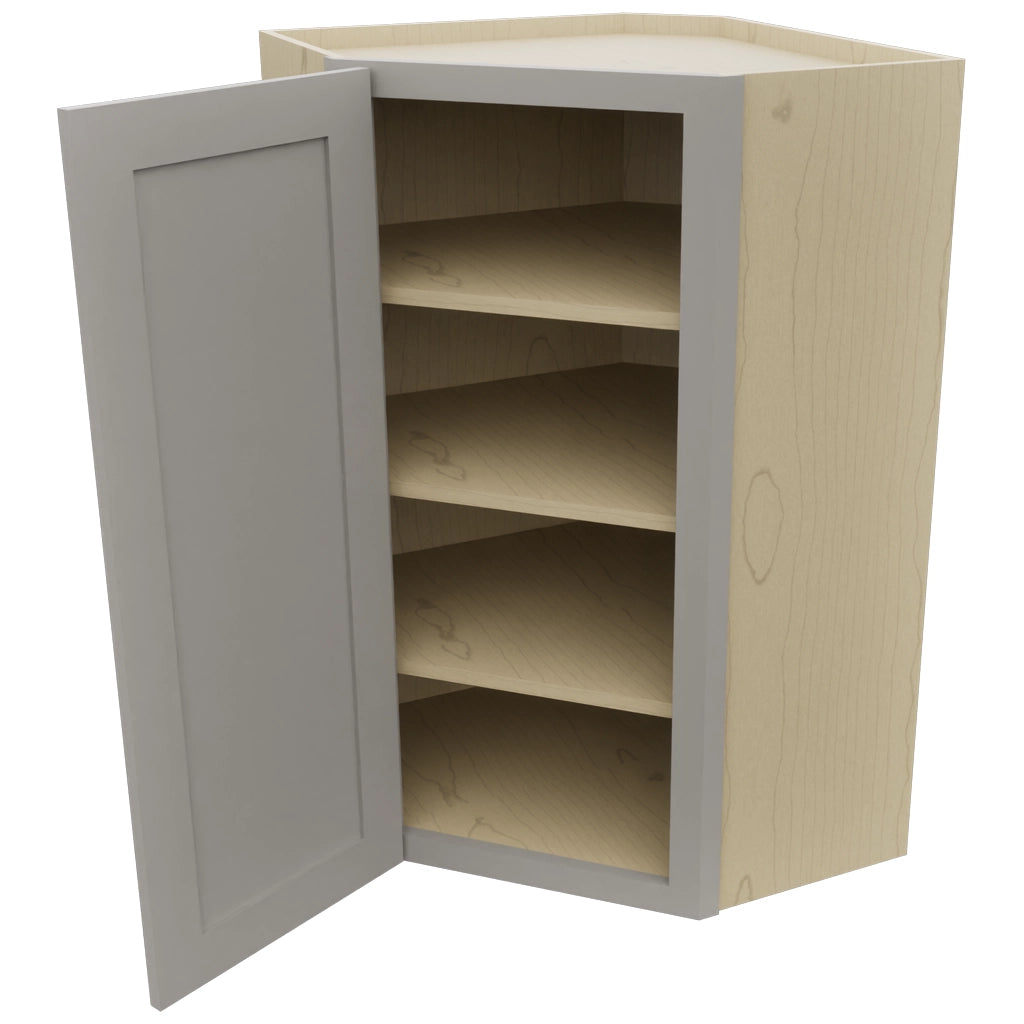 Fabuwood Galaxy Nickel WDC2439 Wall Corner Diagonal Cabinet, Open View