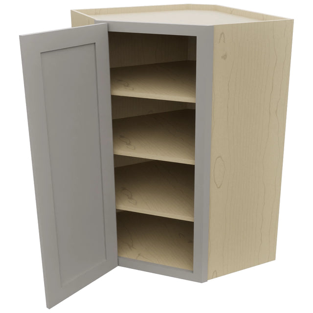 Fabuwood Galaxy Nickel WDC2742 Wall Corner Diagonal Cabinet, Open View