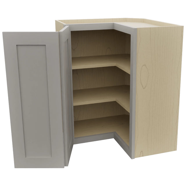 Fabuwood Galaxy Nickel WPC2430 Wall Corner Pie Cabinet, Open View