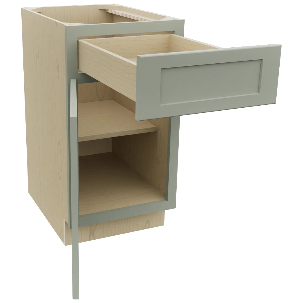 Fabuwood Galaxy Pistachio Green B18 Base Standard Cabinet, Open View