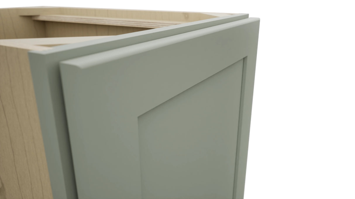 Fabuwood Galaxy Pistachio Green B18FD Base Full Door Cabinet, Detail View
