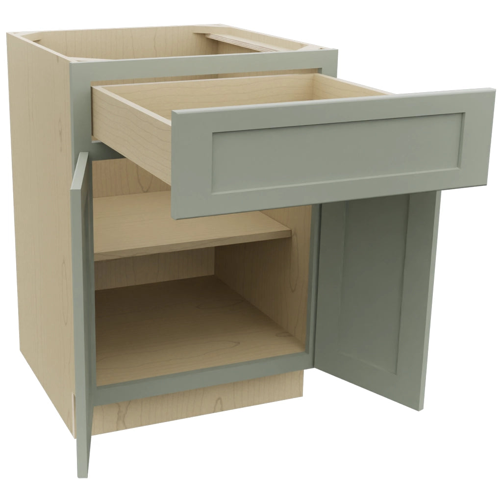 Fabuwood Galaxy Pistachio Green B24 Base Standard Cabinet, Open View