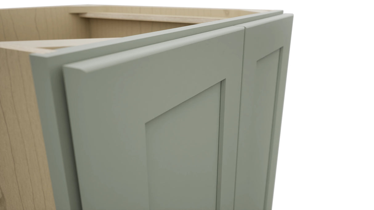 Fabuwood Galaxy Pistachio Green B24FD Base Full Door Cabinet, Detail View