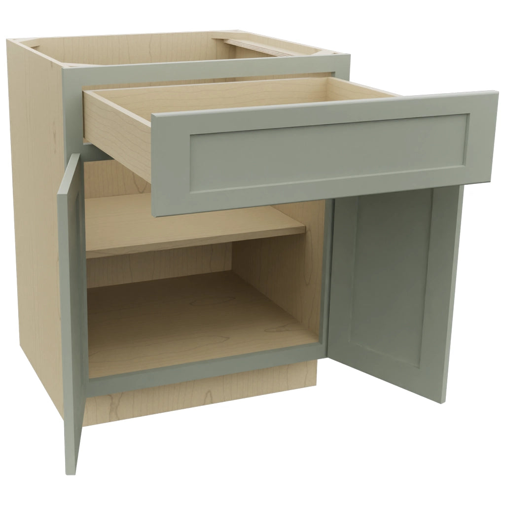 Fabuwood Galaxy Pistachio Green B27 Base Standard Cabinet, Open View