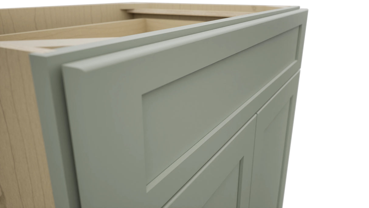 Fabuwood Galaxy Pistachio Green B33SDF Base Standard Cabinet, Detail View