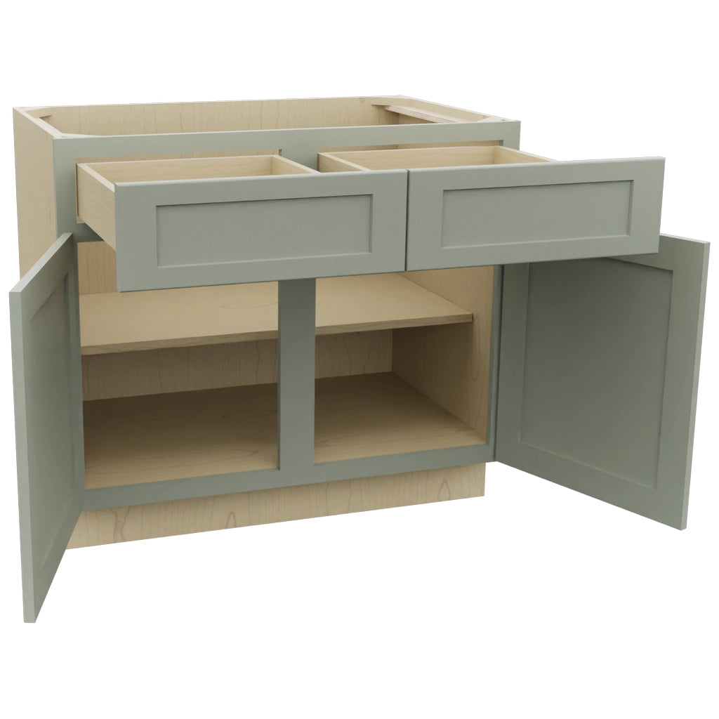 Fabuwood Galaxy Pistachio Green B39 Base Standard Cabinet, Open View