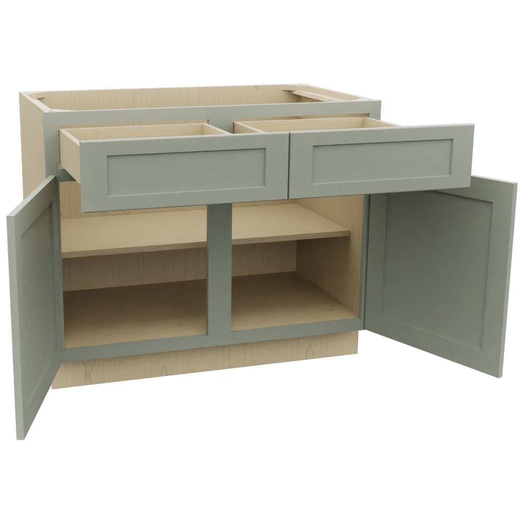 Fabuwood Galaxy Pistachio Green B42 Base Standard Cabinet, Open View