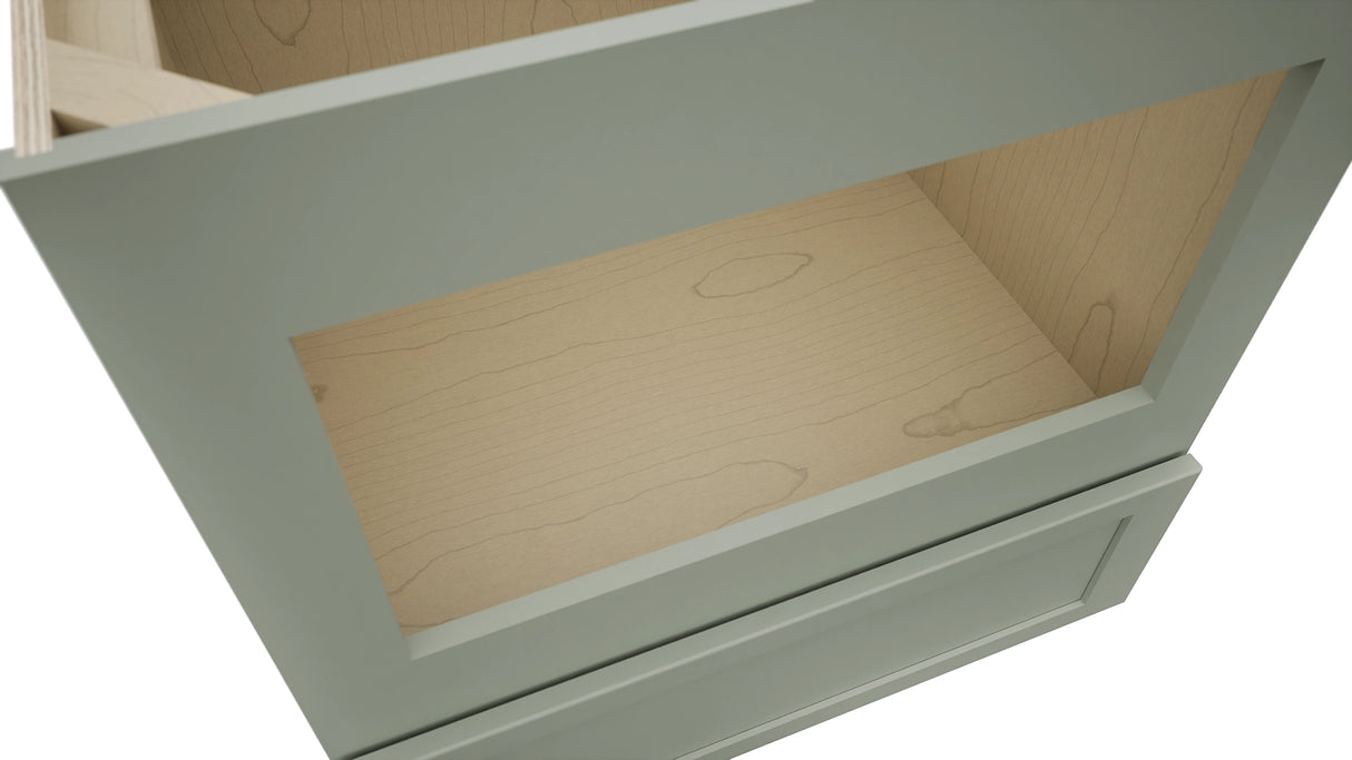 Fabuwood Galaxy Pistachio Green BMC30 Base Microwave Cabinet, Detail View