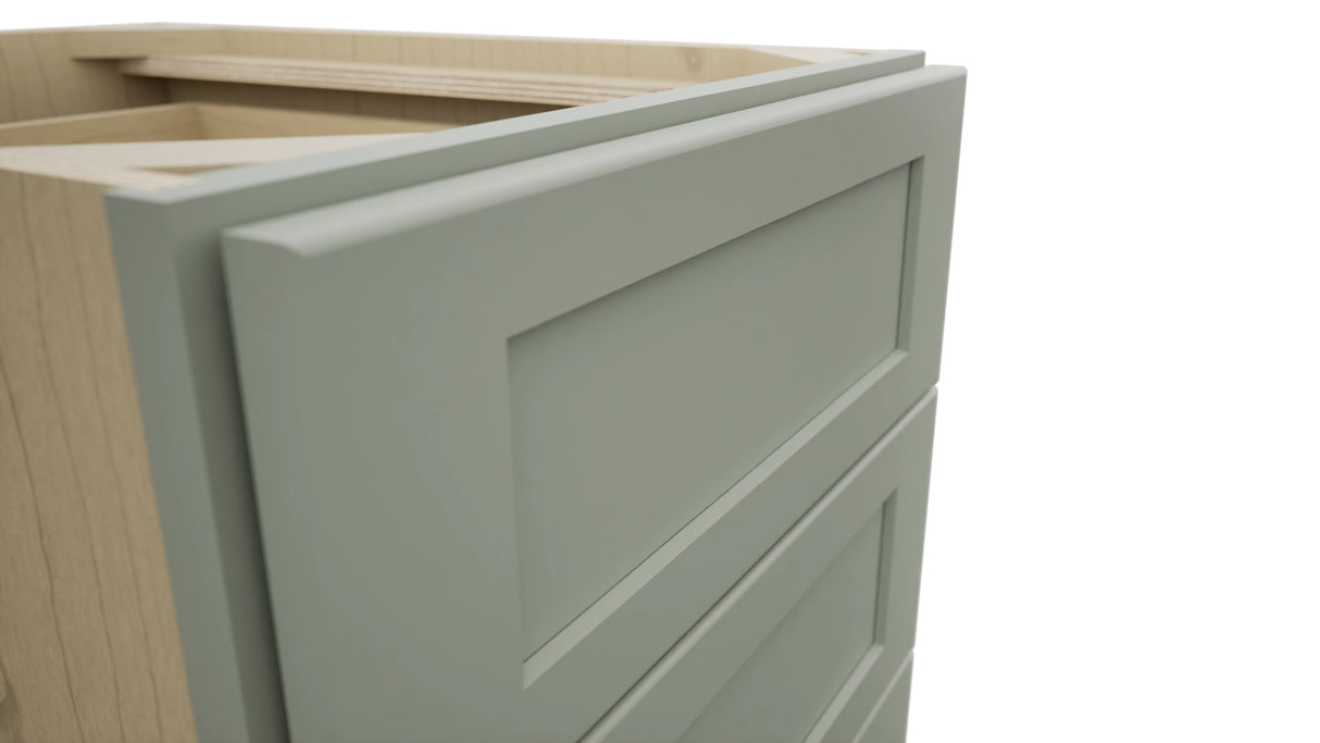 Fabuwood Galaxy Pistachio Green DB18-4 Base 4 Drawers Cabinet, Detail View