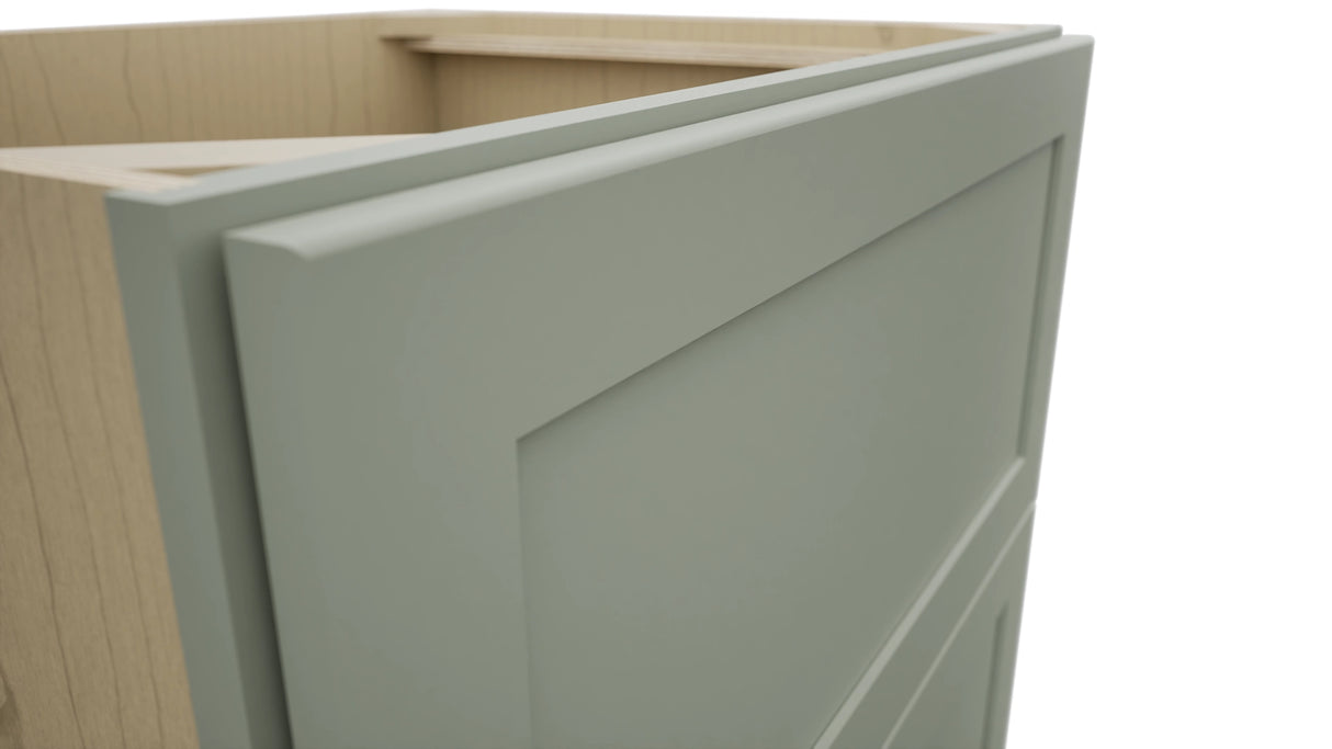 Fabuwood Galaxy Pistachio Green DB30-2 Base 2 Drawers Cabinet, Detail View