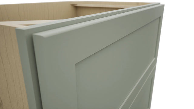 Fabuwood Galaxy Pistachio Green DB36-2 Base 2 Drawers Cabinet, Detail View