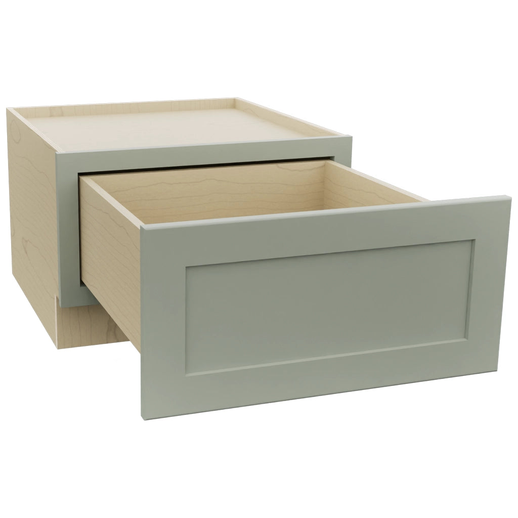 Fabuwood Galaxy Pistachio Green DBS24 Base Bench Seat Cabinet, Open View