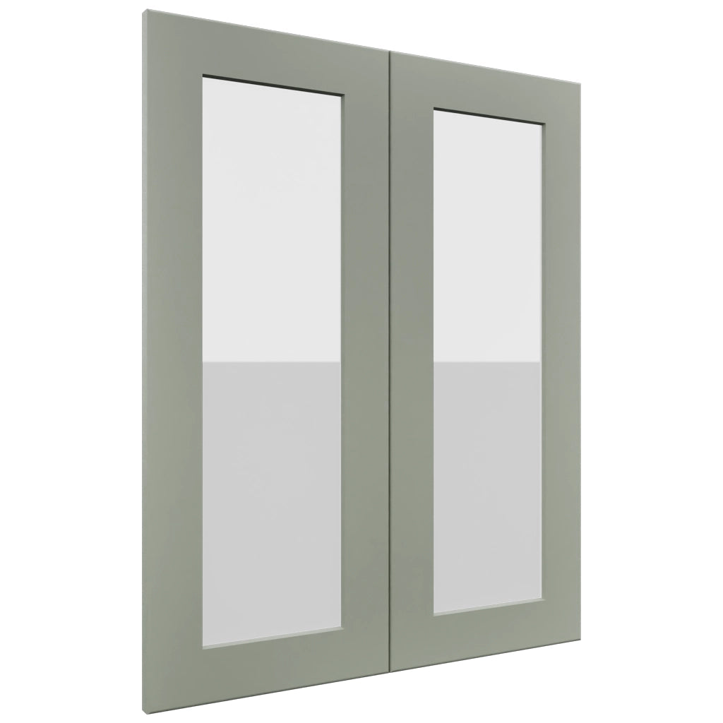 Fabuwood Galaxy Pistachio Green DS GDW2430 Wall Glass Door, Front View