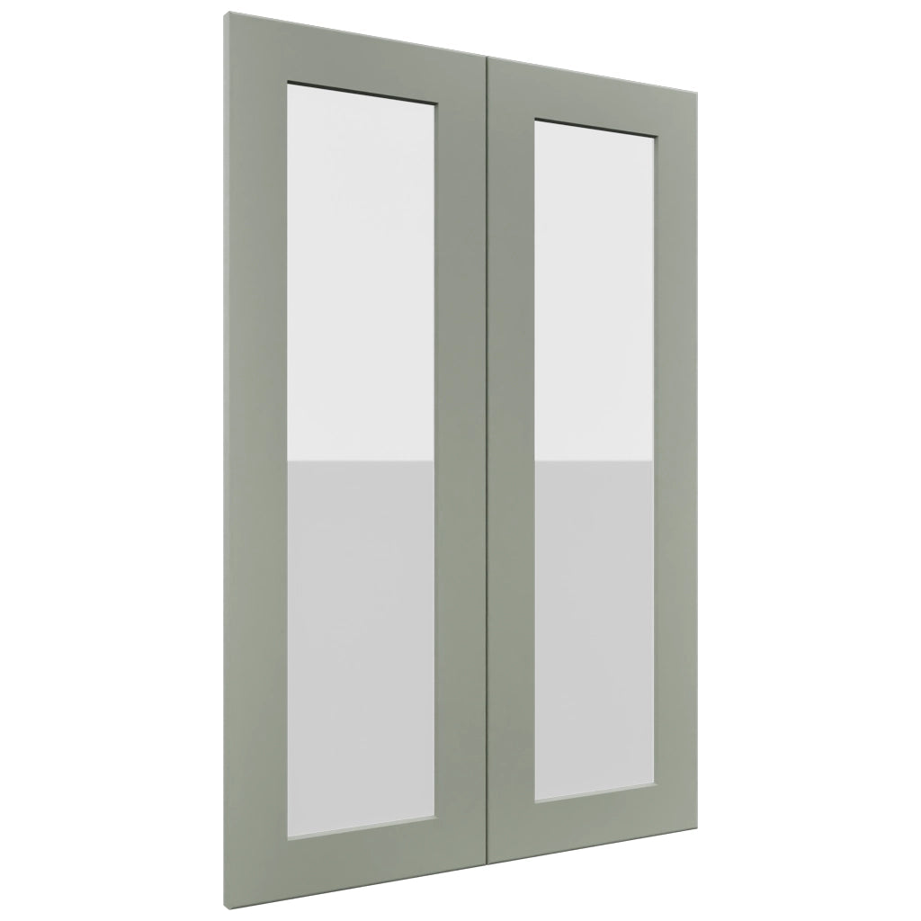 Fabuwood Galaxy Pistachio Green DS GDW2436 Wall Glass Door, Front View