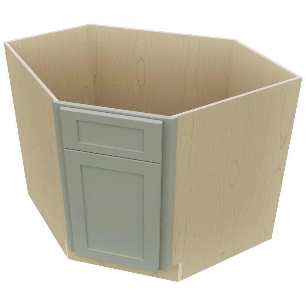 Fabuwood Galaxy Pistachio Green DSB36 Base Corner Diagonal Sink Cabinet, Top View
