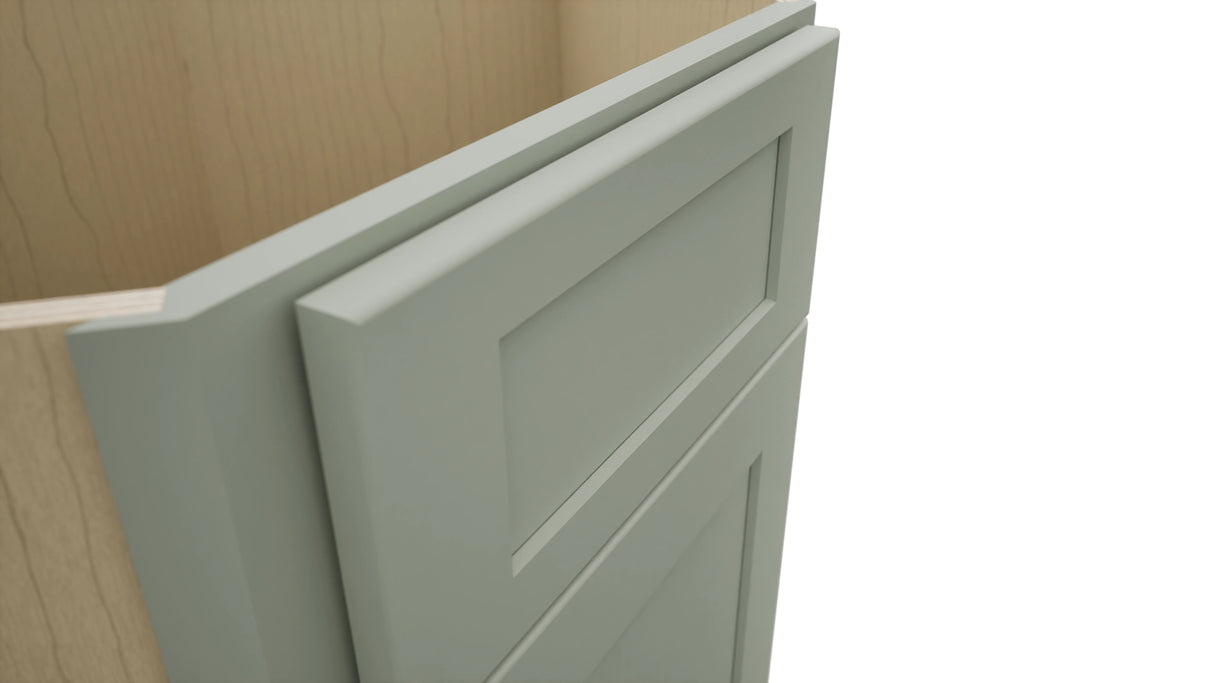 Fabuwood Galaxy Pistachio Green DSB36 Base Corner Diagonal Sink Cabinet, Detail View