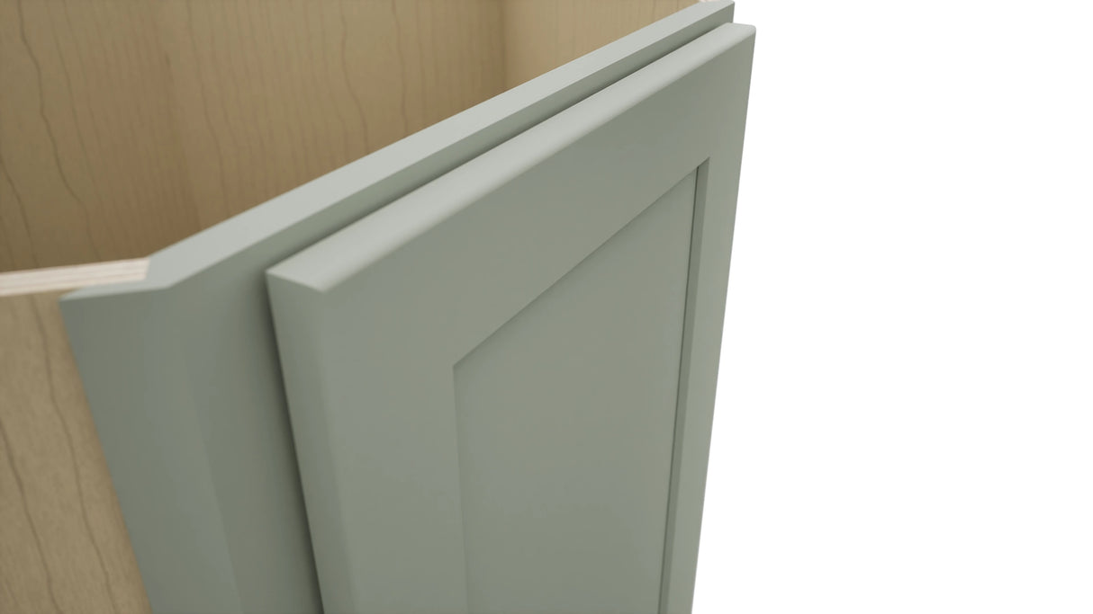 Fabuwood Galaxy Pistachio Green DSB36FD Base Corner Diagonal Sink Cabinet, Detail View