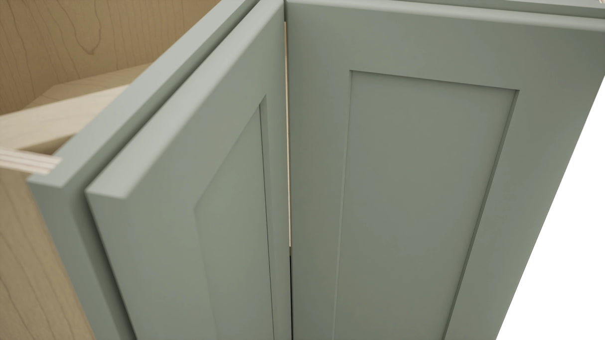 Fabuwood Galaxy Pistachio Green ERB36 Base Corner Easy Reach Cabinet, Detail View