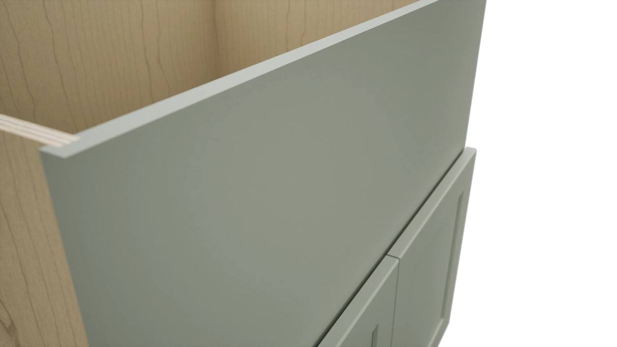 Fabuwood Galaxy Pistachio Green FS33 Base Farm Sink Cabinet, Detail View