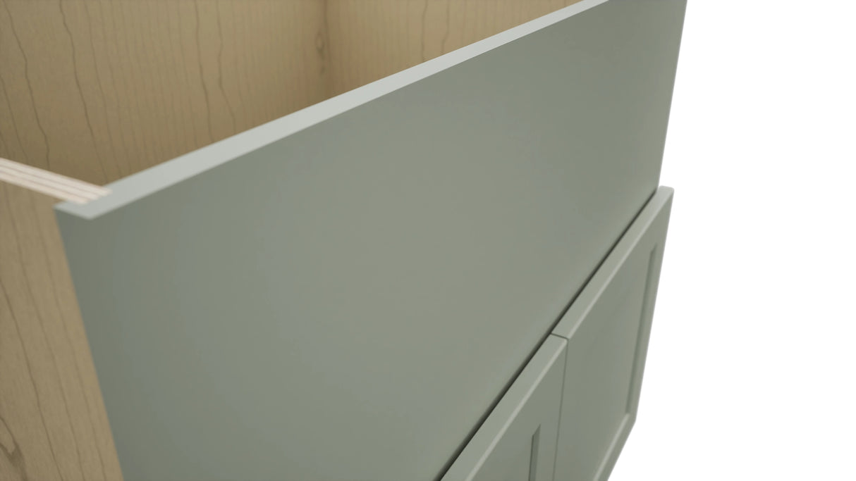 Fabuwood Galaxy Pistachio Green FS36 Base Farm Sink Cabinet, Detail View