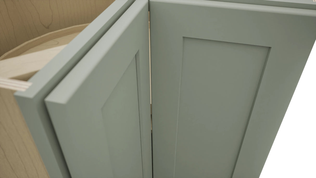 Fabuwood Galaxy Pistachio Green LSB36 Base Corner Lazy Susan Cabinet, Detail View