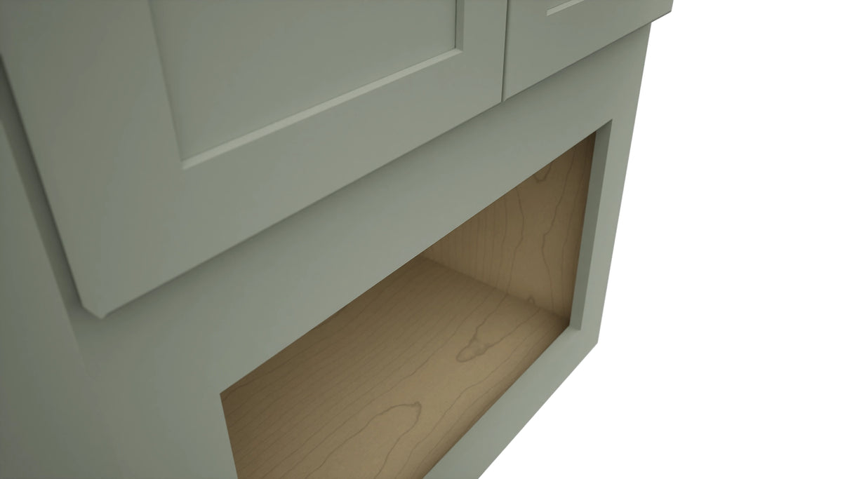 Fabuwood Galaxy Pistachio Green MC303621 Wall Microwave Cabinet, Detail View