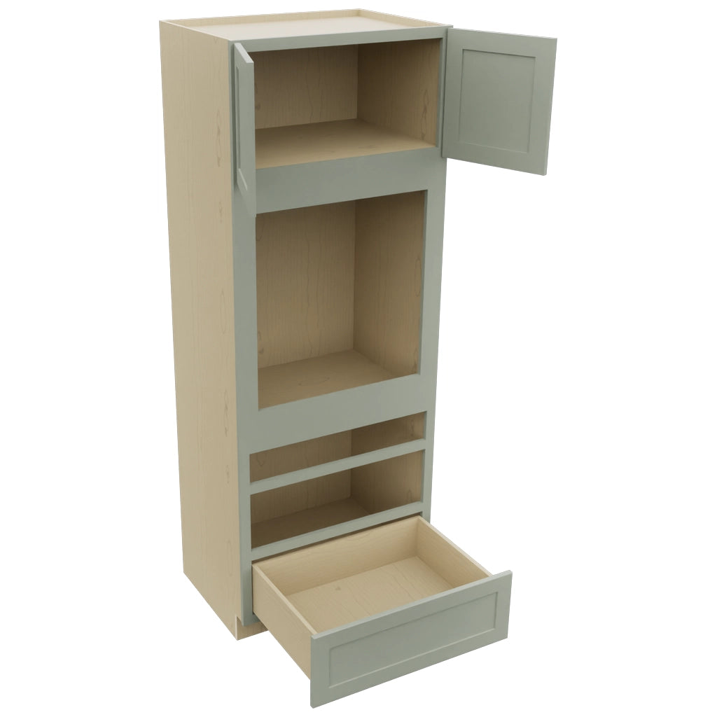 Fabuwood Galaxy Pistachio Green OC3390D Tall Oven Cabinet Double, Open View