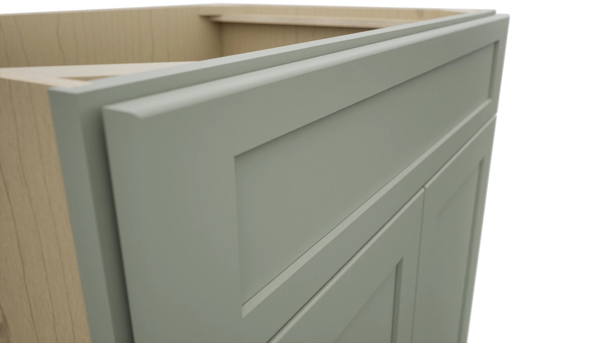 Fabuwood Galaxy Pistachio Green SB33SDF Base Sink Cabinet, Detail View
